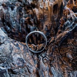 R19009-Fancy Band Ring Bali Granulation Design