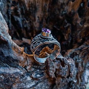 R19011-Gemstone Marquise Ring Wire And Granulation Design