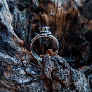 R19011-Gemstone Marquise Ring Wire And Granulation Design
