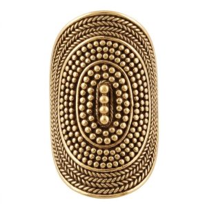 RUK-001-Brass Balinese Granulation Statement Ring