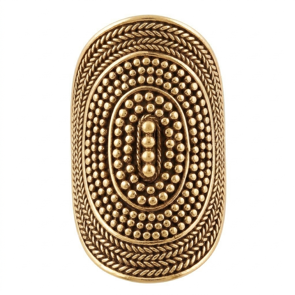 RUK-001-Brass Balinese Granulation Statement Ring