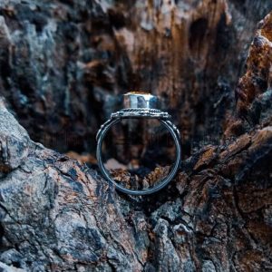 SR004-Citrine Ring Handmade Bali Ornate Design