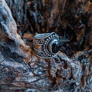 SR005-Black Onyx Ring Handmade Bali Design