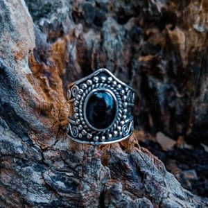SR005-Black Onyx Ring Handmade Bali Design