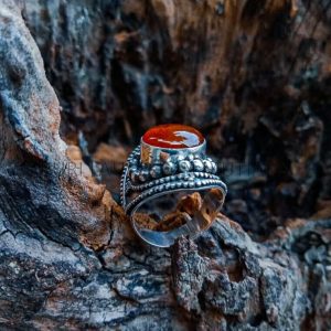 SR006-Amber Ring Handmade Bali Design