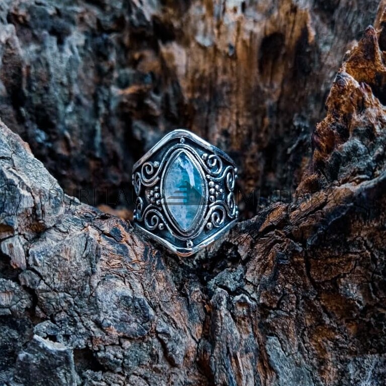 SR007-Rainbow Moontsone Ring Handmade Bali Design
