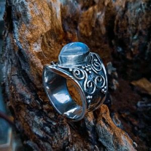 SR007-Rainbow Moontsone Ring Handmade Bali Design