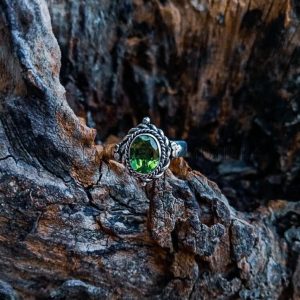 SR008-Genuine Peridote Ring Handmade Bali Design