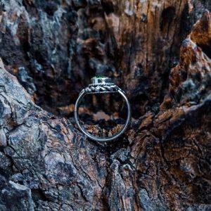 SR008-Genuine Peridote Ring Handmade Bali Design