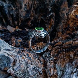 SR008-Genuine Peridote Ring Handmade Bali Design