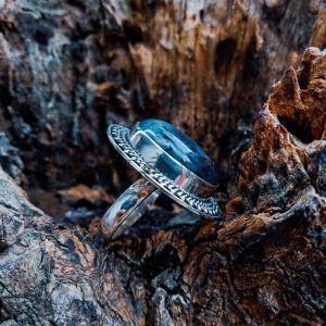 SR014-Large Agate Ring Handmade Bali Design