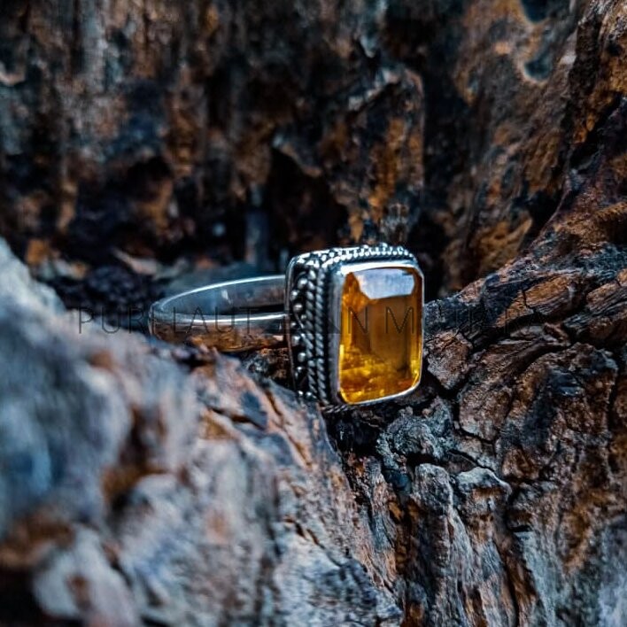 SR017-Citrine Ring Handmade Bali Design