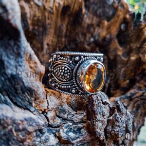 SR020-Citrine Ring Handmade Bali Design