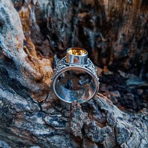 SR020-Citrine Ring Handmade Bali Design