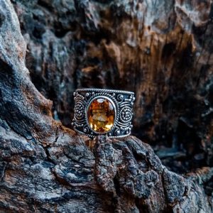 SR020-Citrine Ring Handmade Bali Design